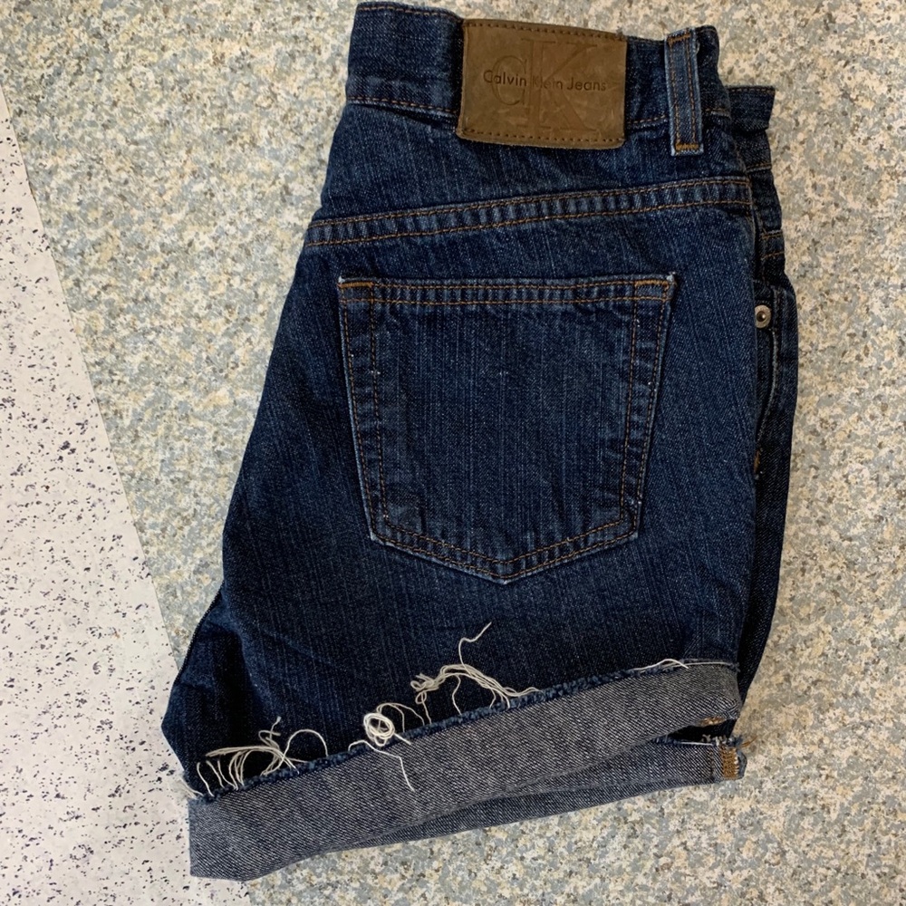 Vintage Calvin Klein dark wash cut off shorts